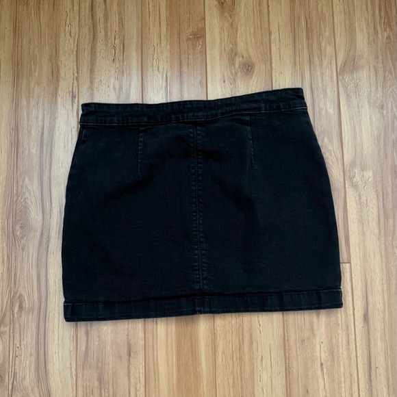 ROXY Black Denim Zipper Mini Skirt - Picture 5 of 8